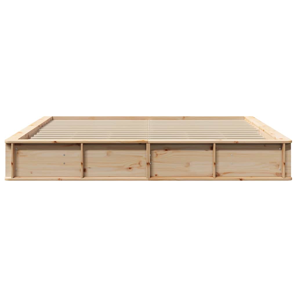 vidaXL Ramka łóżka Brązowy 200 x 200 cm Lite drewno sosnowe