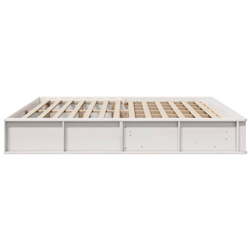 vidaXL Ramka łóżka Biały 200 x 200 cm Lite drewno sosnowe