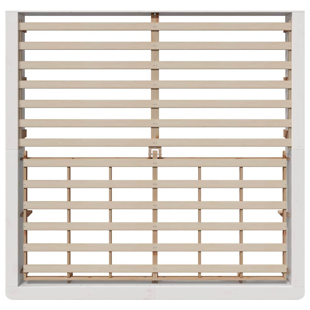 vidaXL Ramka łóżka Biały 200 x 200 cm Lite drewno sosnowe