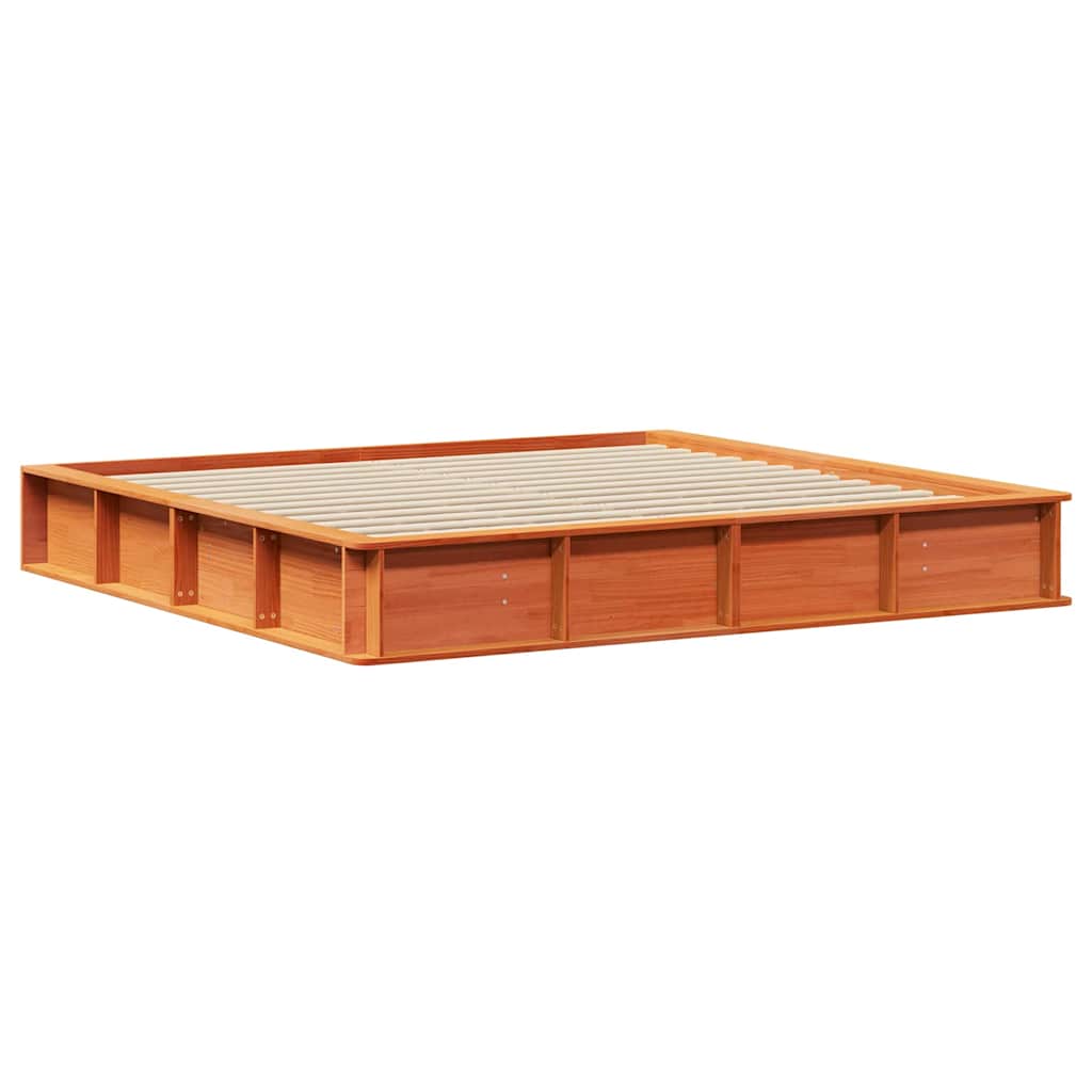 vidaXL Ramka łóżka Woskowy Brąz 200 x 200 cm Lite drewno sosnowe
