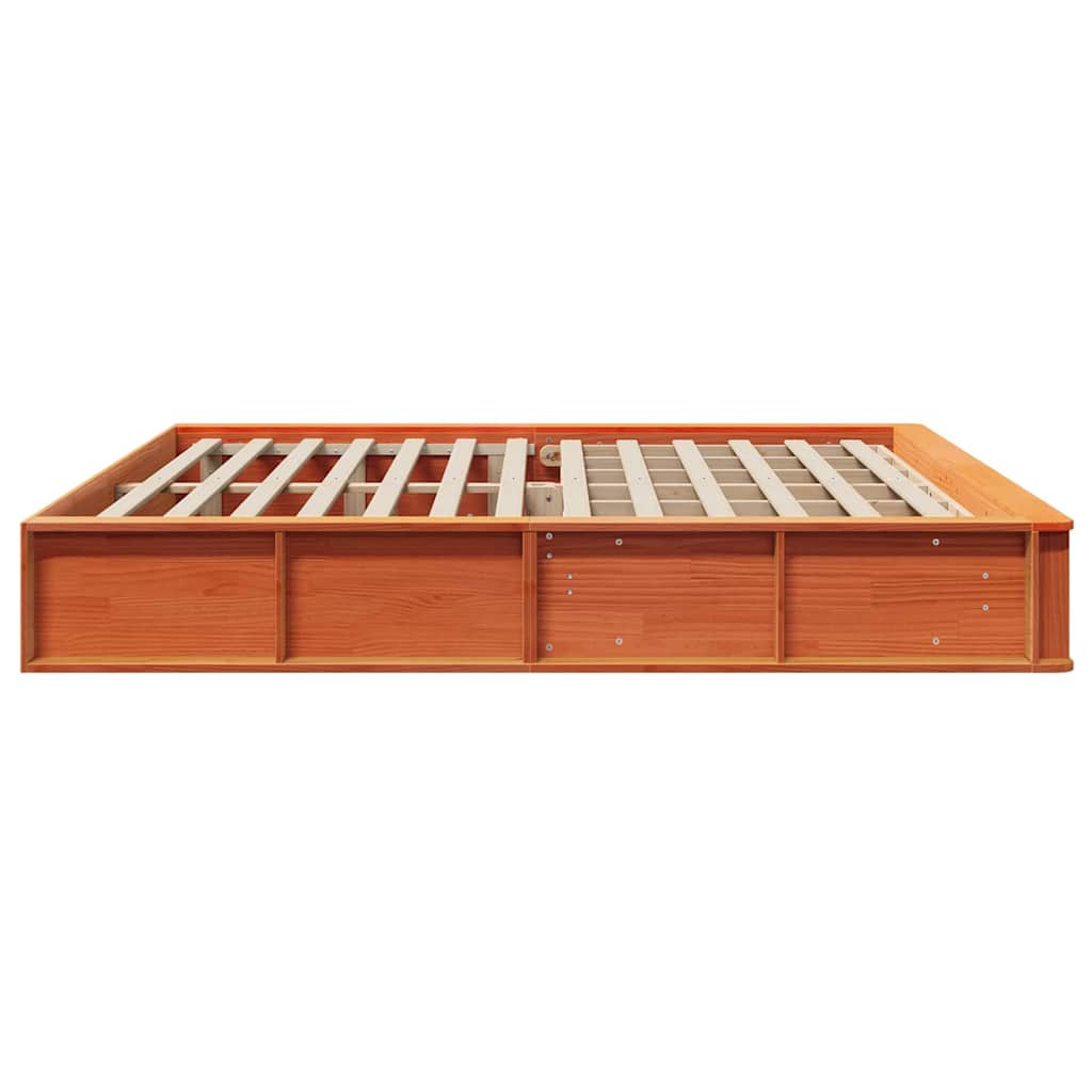 vidaXL Ramka łóżka Woskowy Brąz 200 x 200 cm Lite drewno sosnowe