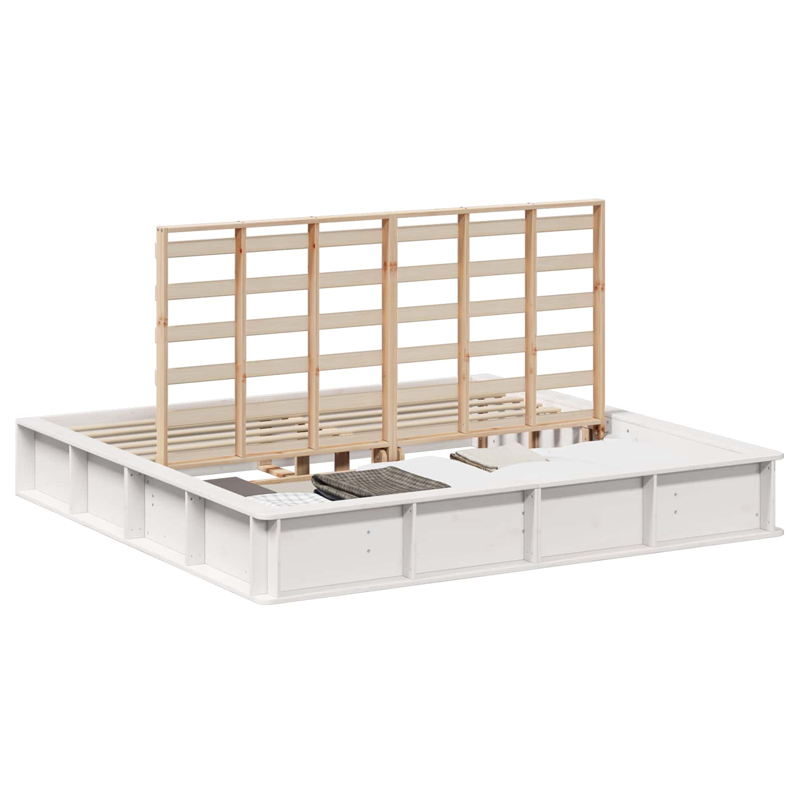 vidaXL Ramka łóżka Biały 180 x 200 cm Lite drewno sosnowe