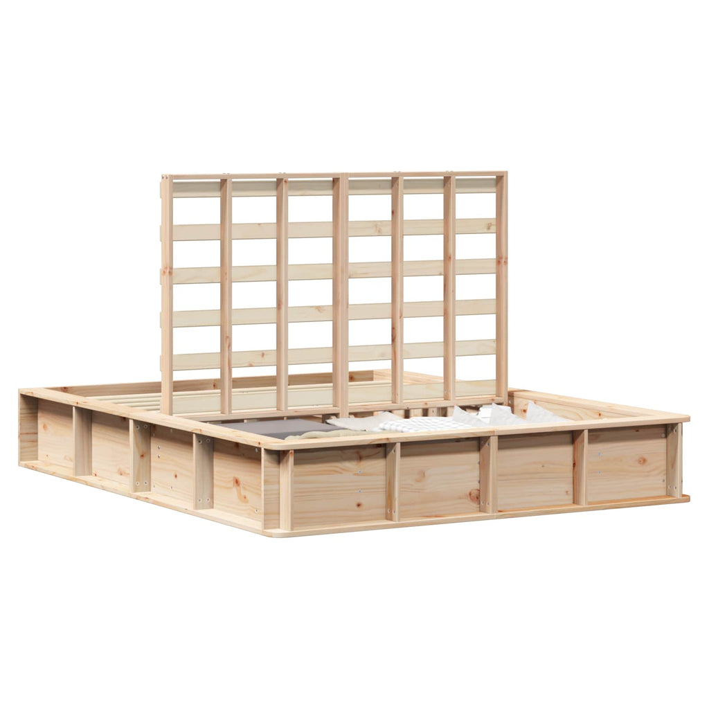 vidaXL Ramka łóżka Brązowy 160 x 200 cm Lite drewno sosnowe