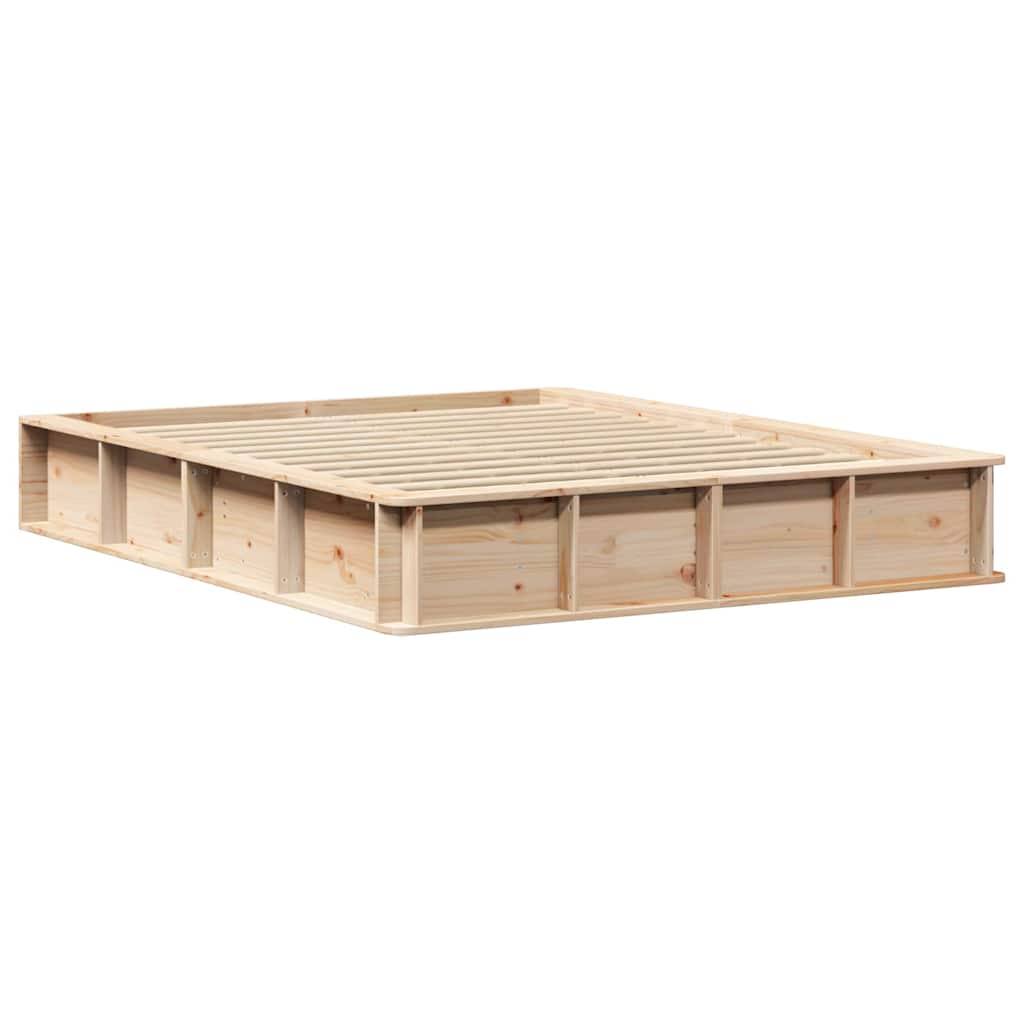 vidaXL Ramka łóżka Brązowy 160 x 200 cm Lite drewno sosnowe