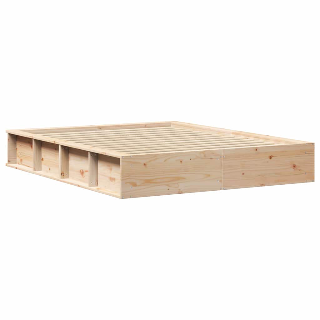 vidaXL Ramka łóżka Brązowy 160 x 200 cm Lite drewno sosnowe