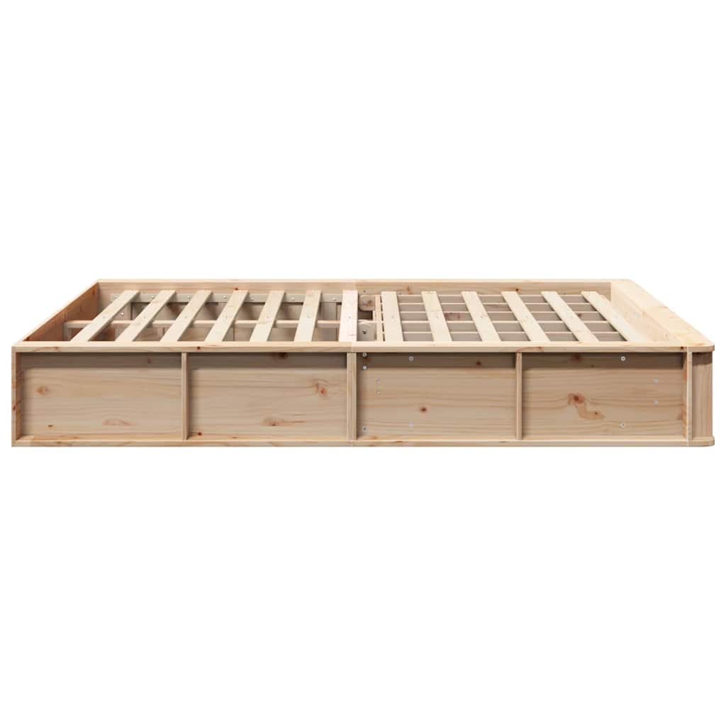 vidaXL Ramka łóżka Brązowy 160 x 200 cm Lite drewno sosnowe