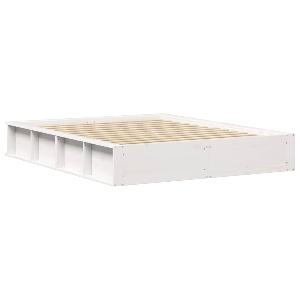vidaXL Ramka łóżka Biały 160 x 200 cm Lite drewno sosnowe