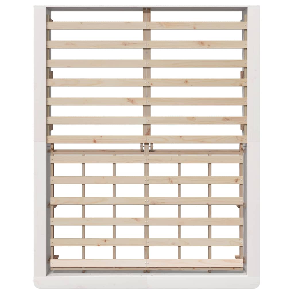 vidaXL Ramka łóżka Biały 160 x 200 cm Lite drewno sosnowe
