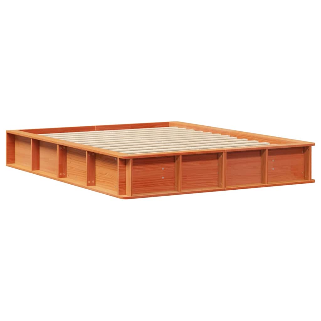 vidaXL Ramka łóżka Woskowy Brąz 160 x 200 cm Lite drewno sosnowe