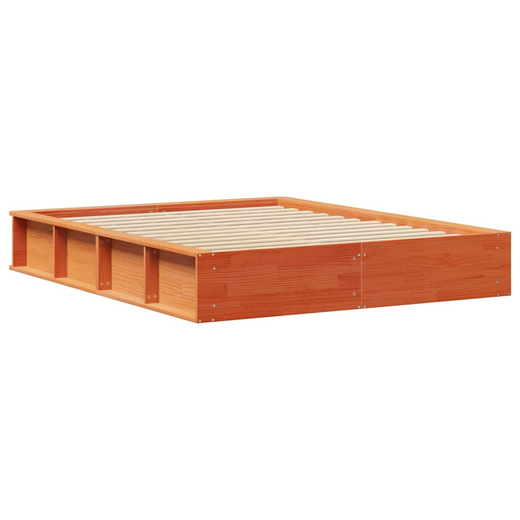 vidaXL Ramka łóżka Woskowy Brąz 160 x 200 cm Lite drewno sosnowe