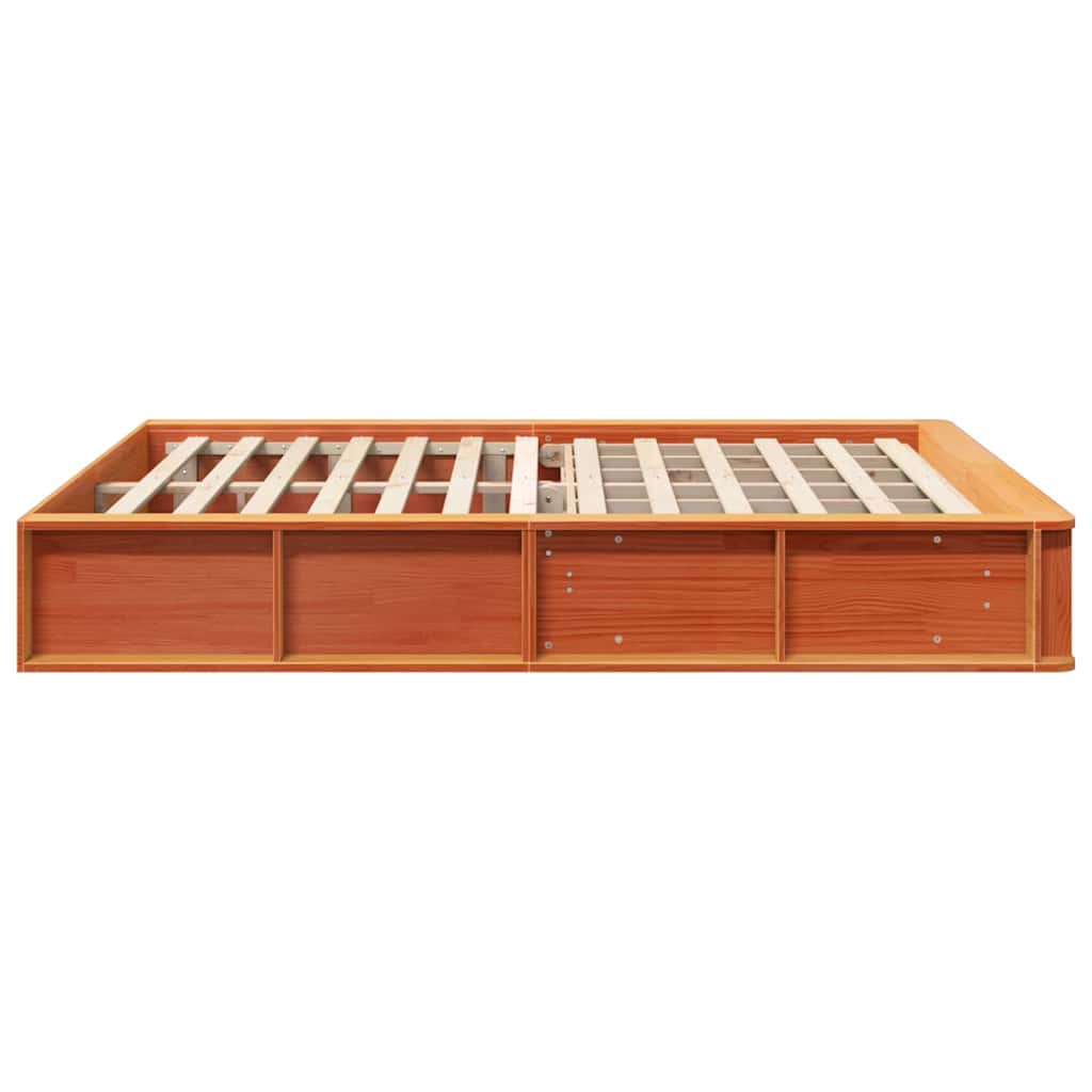 vidaXL Ramka łóżka Woskowy Brąz 160 x 200 cm Lite drewno sosnowe