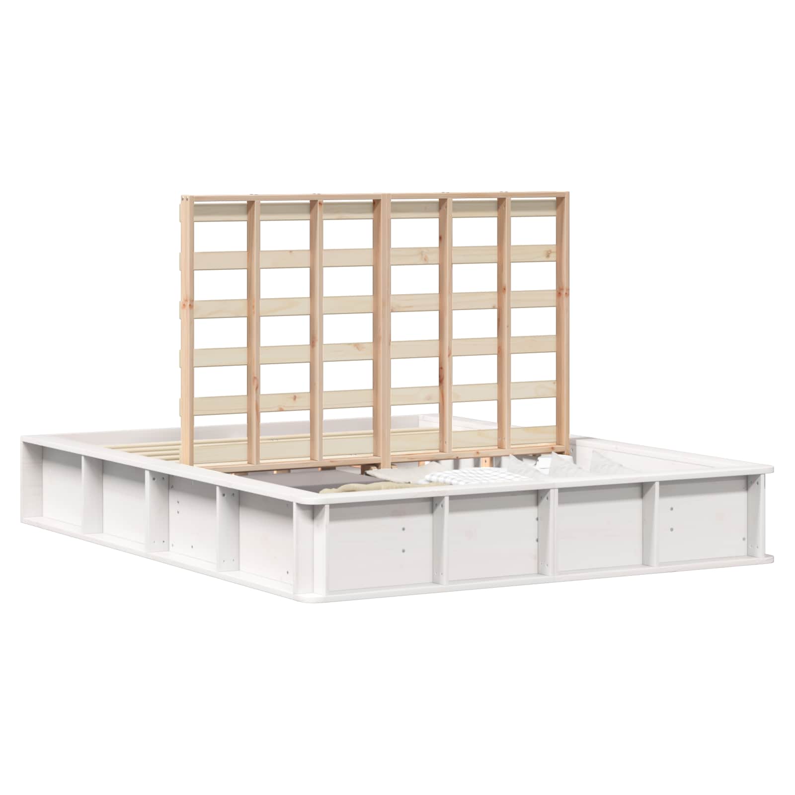 vidaXL Ramka łóżka Biały 150 x 200 cm Lite drewno sosnowe