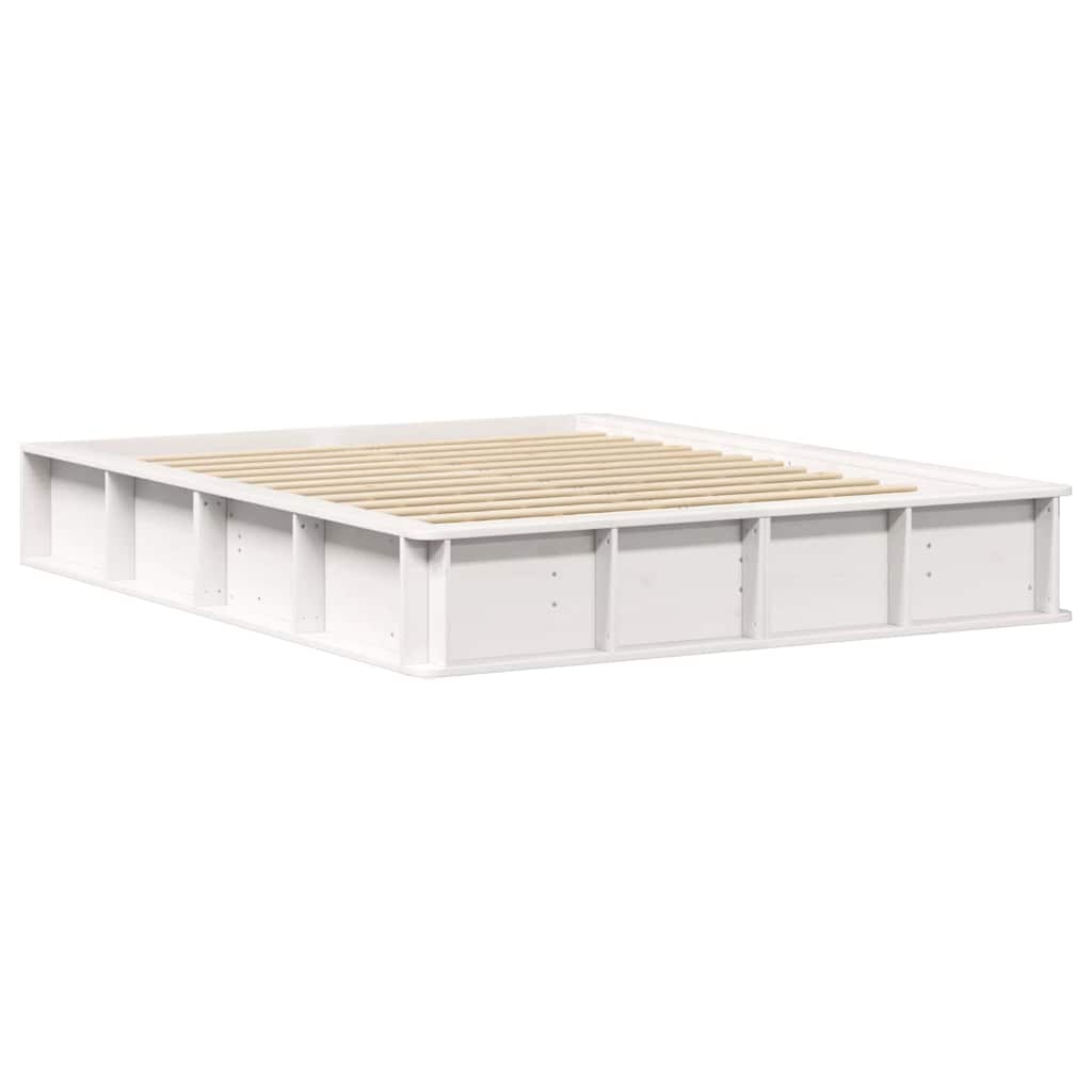 vidaXL Ramka łóżka Biały 150 x 200 cm Lite drewno sosnowe
