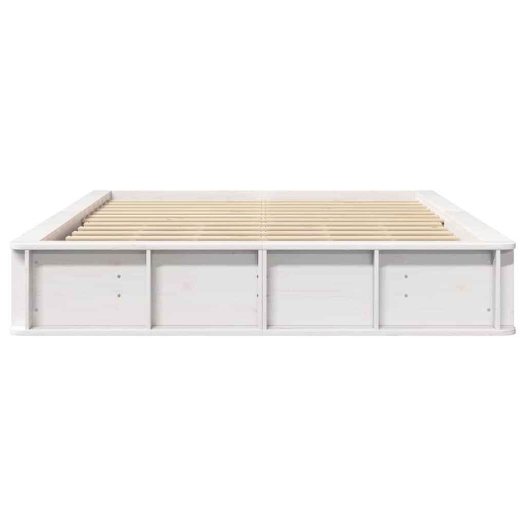 vidaXL Ramka łóżka Biały 150 x 200 cm Lite drewno sosnowe