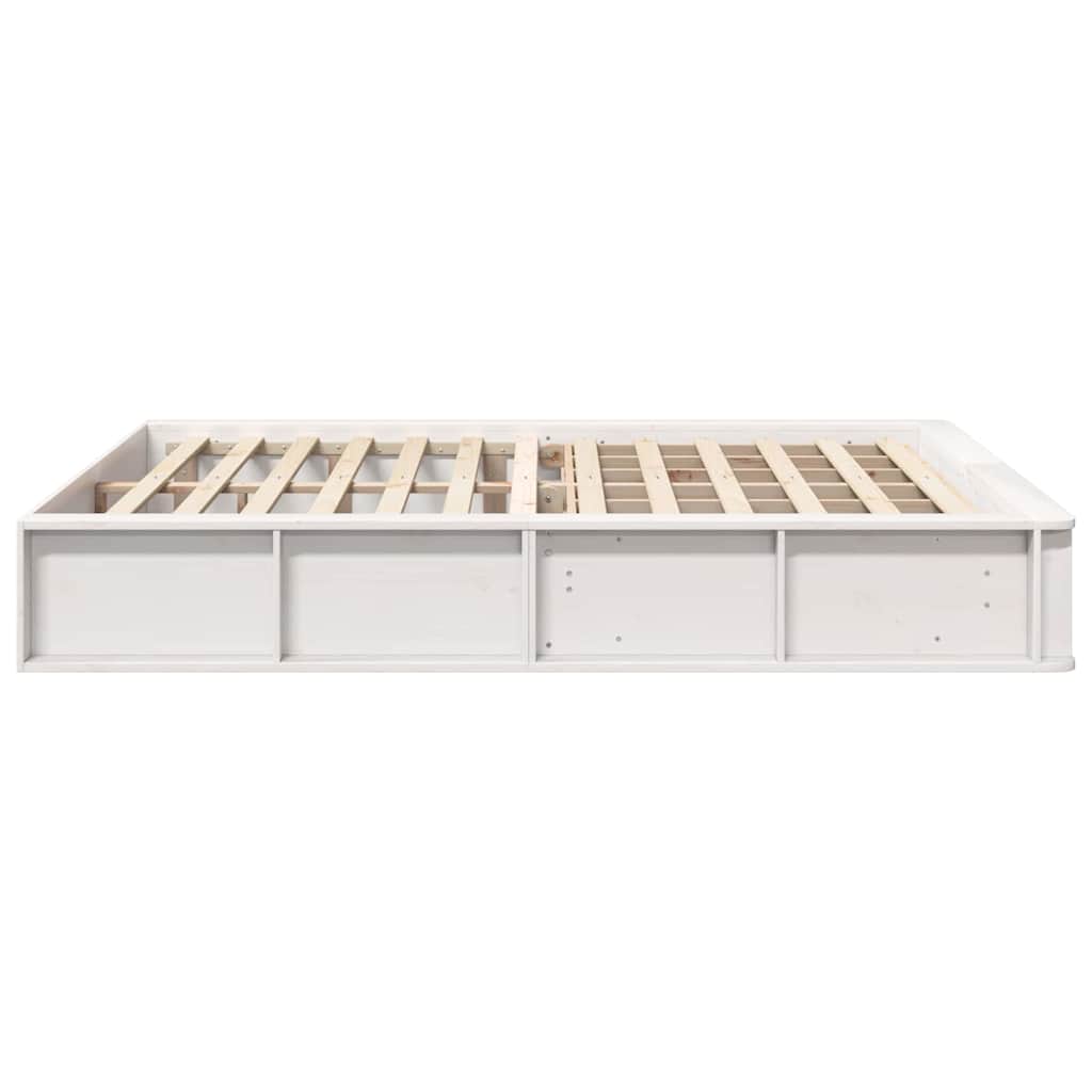 vidaXL Ramka łóżka Biały 150 x 200 cm Lite drewno sosnowe