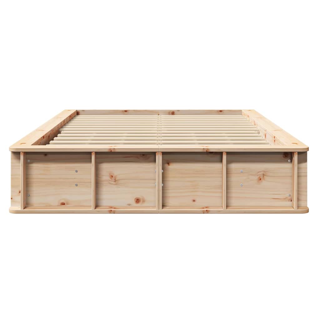 vidaXL Ramka łóżka Brązowy 140 x 200 cm Lite drewno sosnowe
