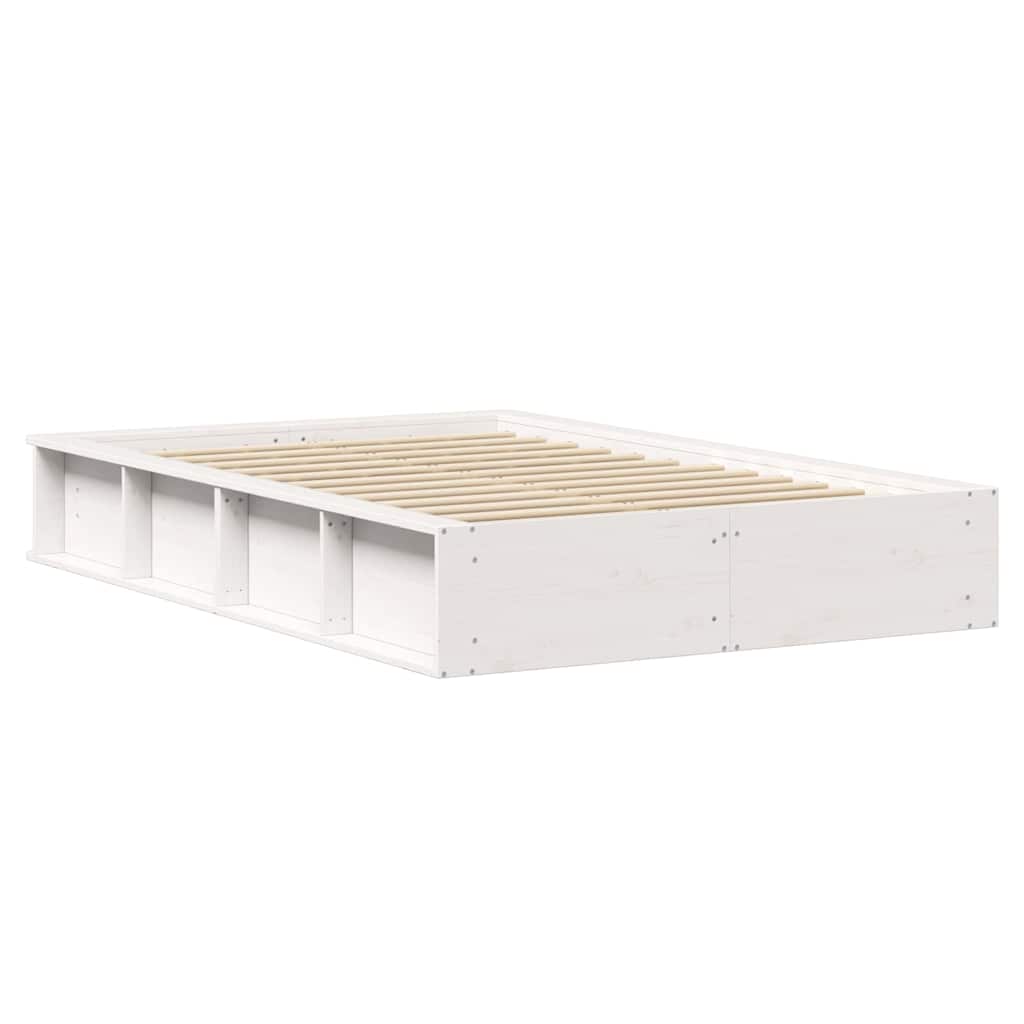 vidaXL Ramka łóżka Biały 140 x 200 cm Lite drewno sosnowe