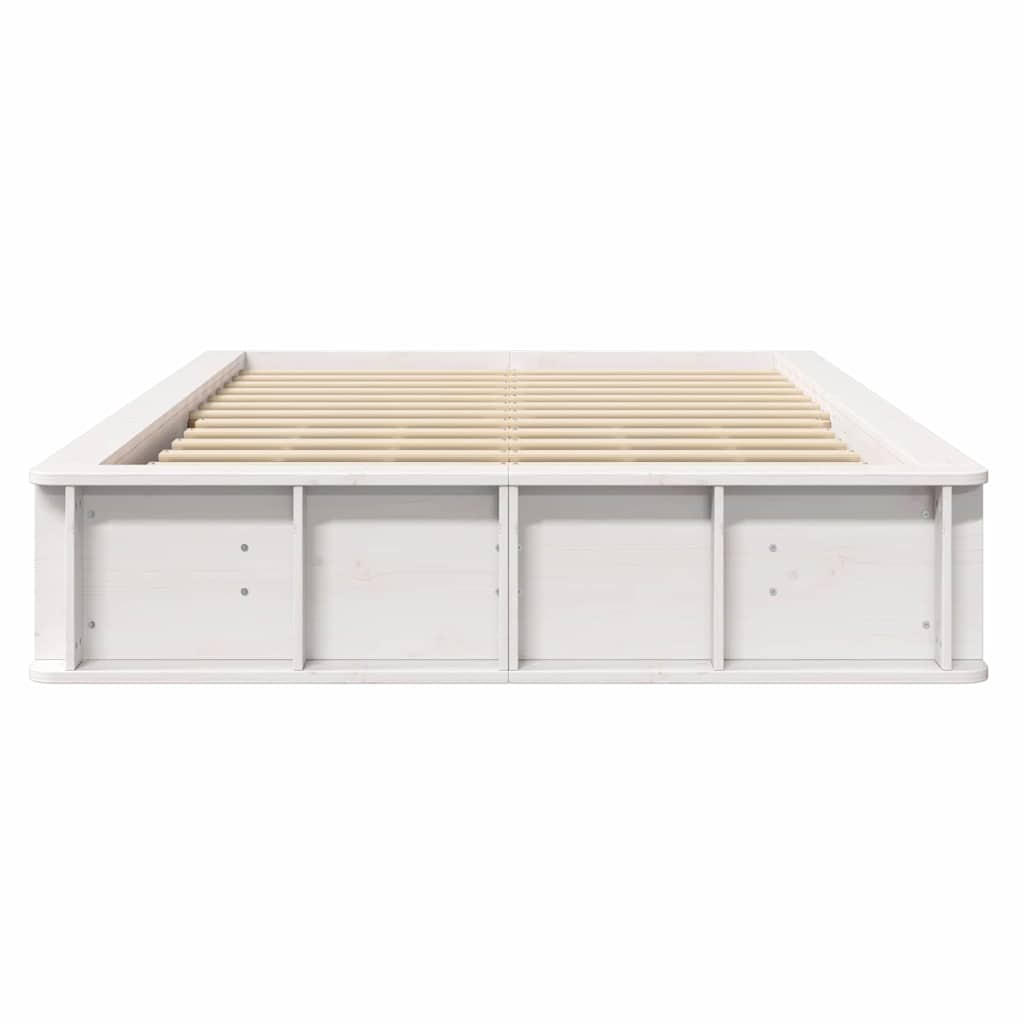 vidaXL Ramka łóżka Biały 140 x 200 cm Lite drewno sosnowe