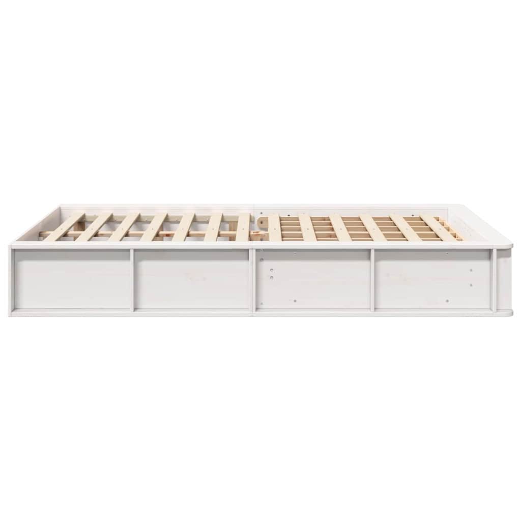 vidaXL Ramka łóżka Biały 140 x 200 cm Lite drewno sosnowe