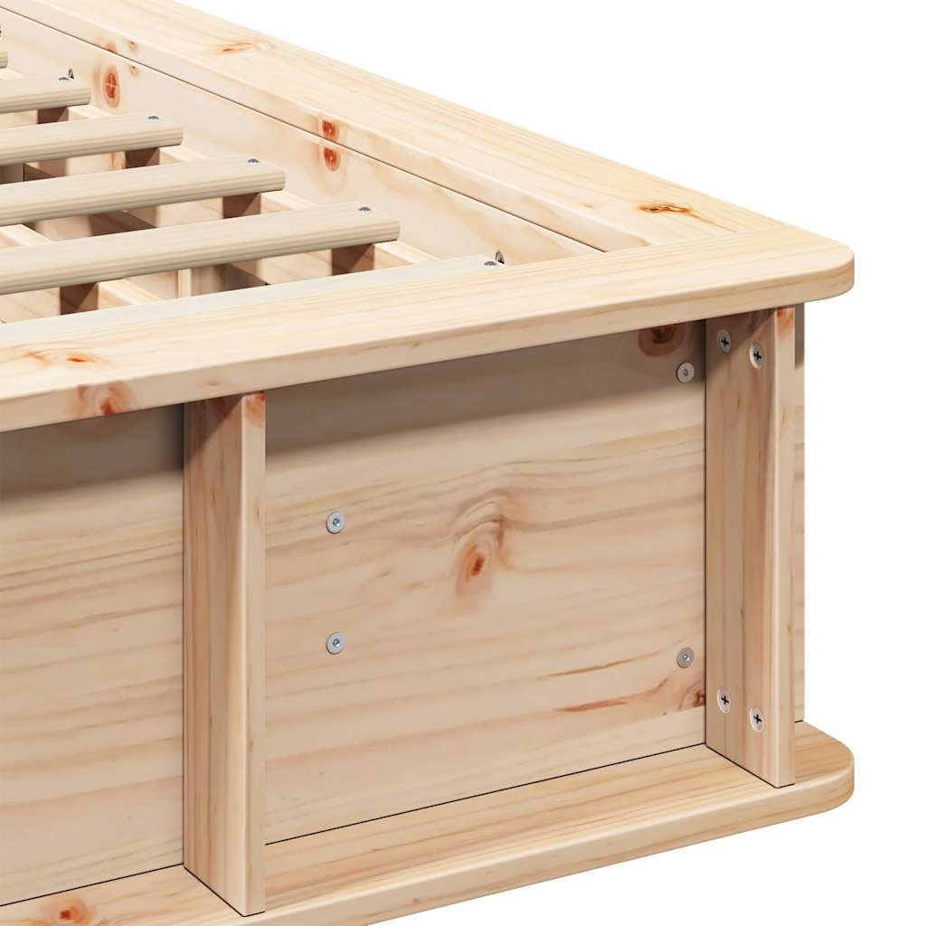 vidaXL Ramka łóżka Brązowy 120 x 200 cm Lite drewno sosnowe