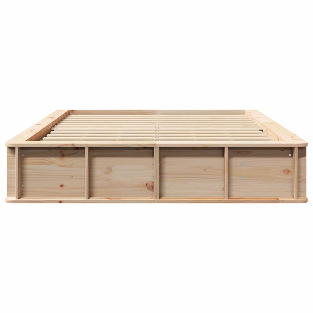 vidaXL Ramka łóżka Brązowy 140 x 190 cm Lite drewno sosnowe