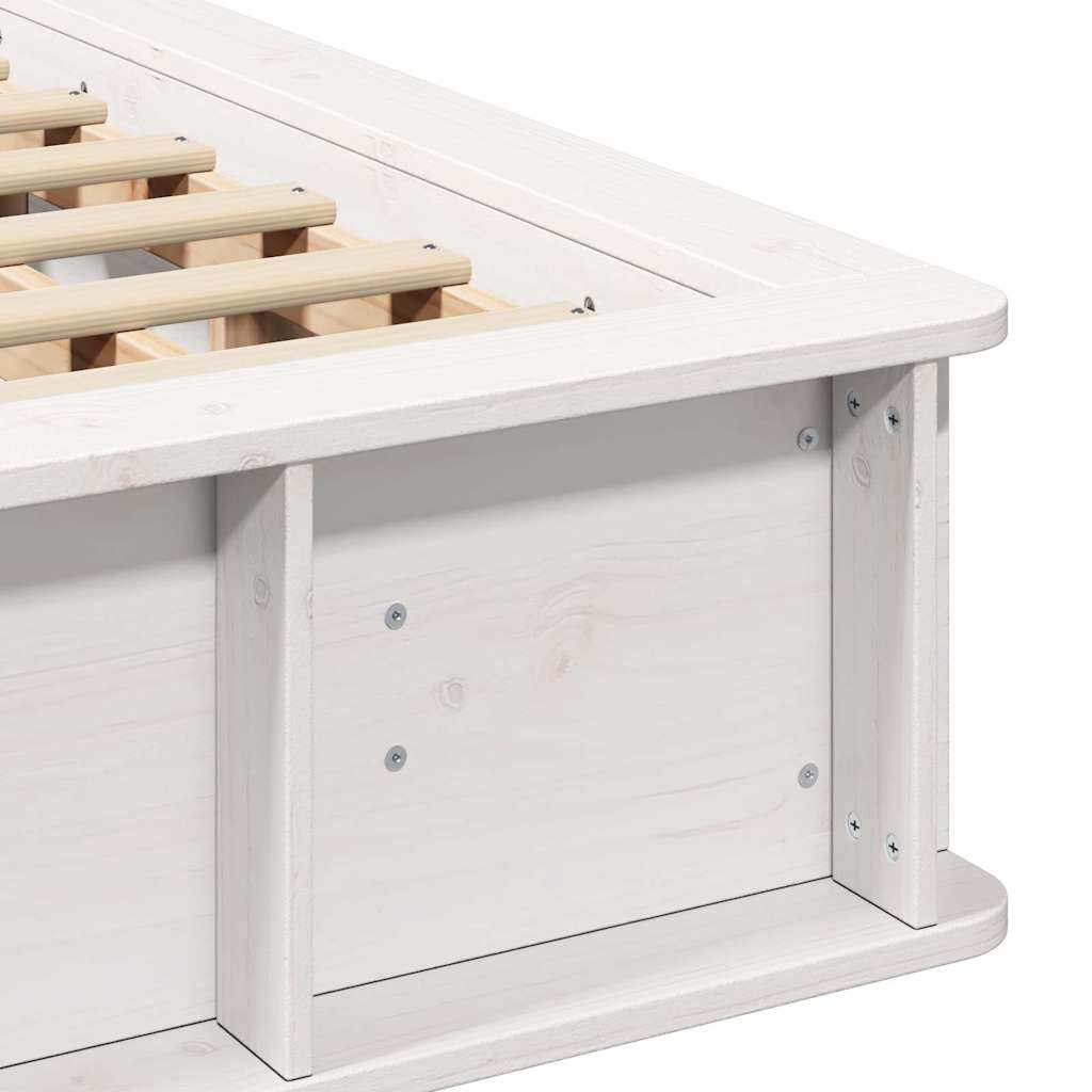 vidaXL Ramka łóżka Biały 140 x 190 cm Lite drewno sosnowe