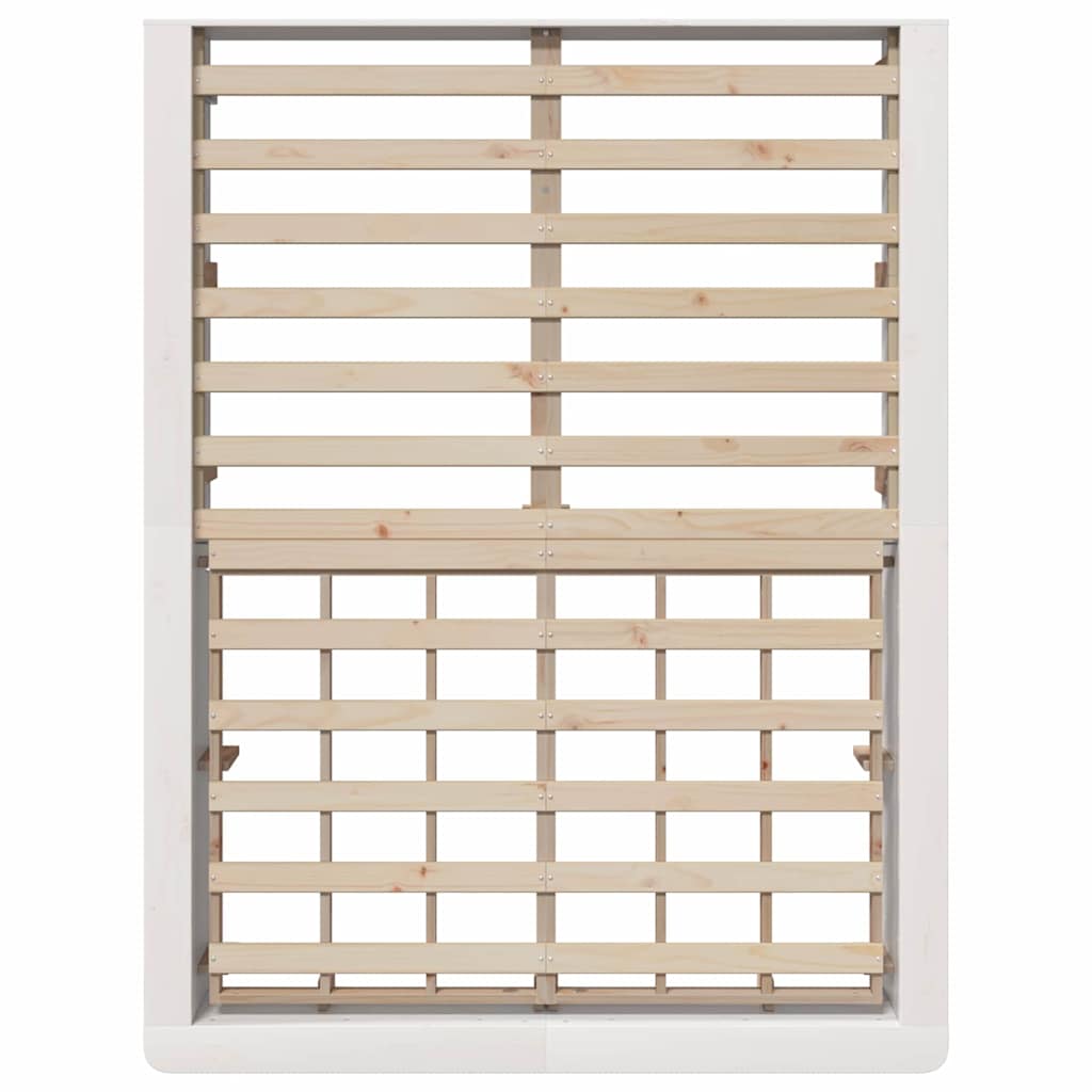 vidaXL Ramka łóżka Biały 140 x 190 cm Lite drewno sosnowe