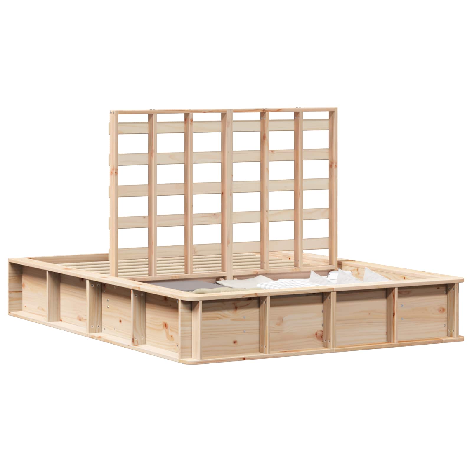 vidaXL Ramka łóżka Brązowy 135 x 190 cm Lite drewno sosnowe