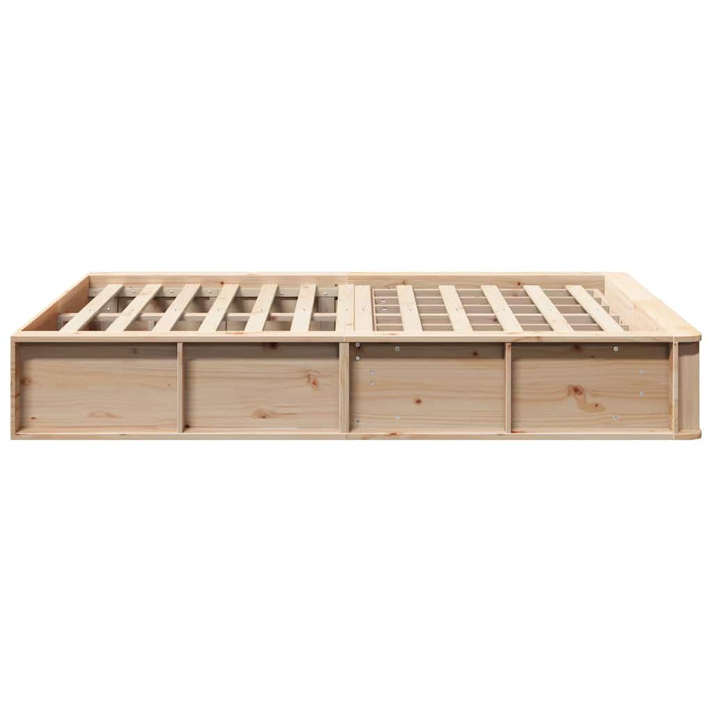 vidaXL Ramka łóżka Brązowy 135 x 190 cm Lite drewno sosnowe