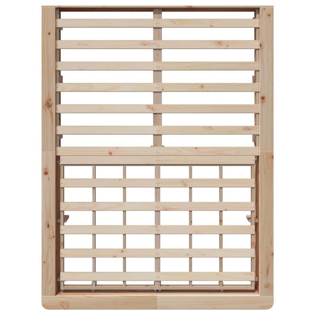 vidaXL Ramka łóżka Brązowy 135 x 190 cm Lite drewno sosnowe