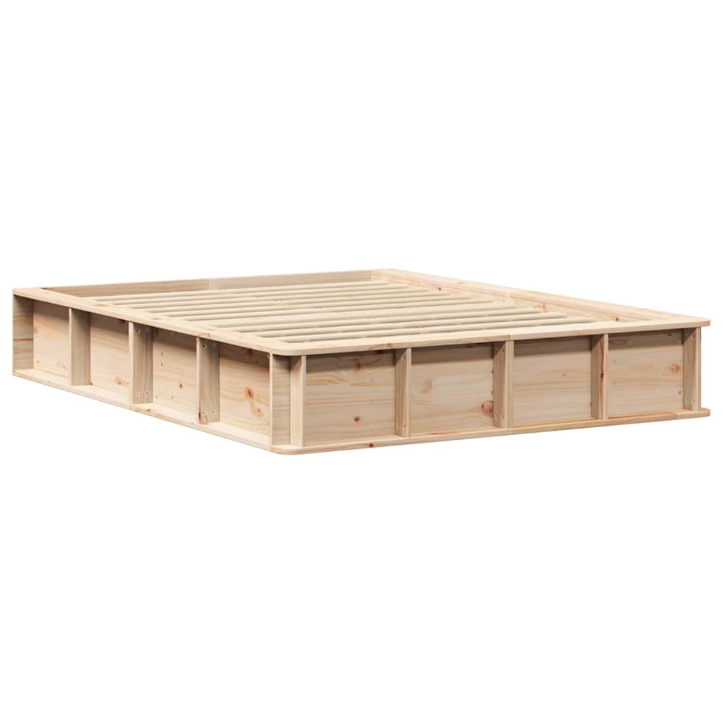 vidaXL Ramka łóżka Brązowy 120 x 190 cm Lite drewno sosnowe