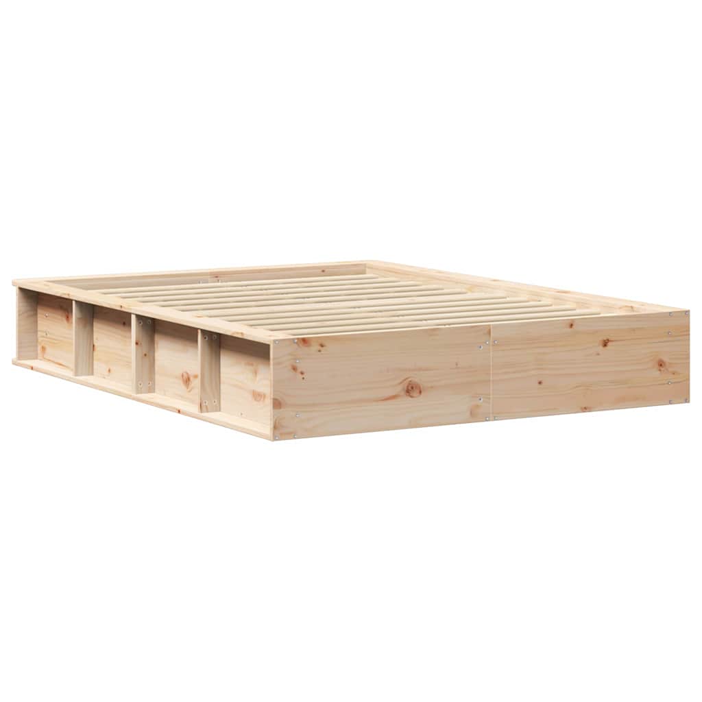 vidaXL Ramka łóżka Brązowy 120 x 190 cm Lite drewno sosnowe