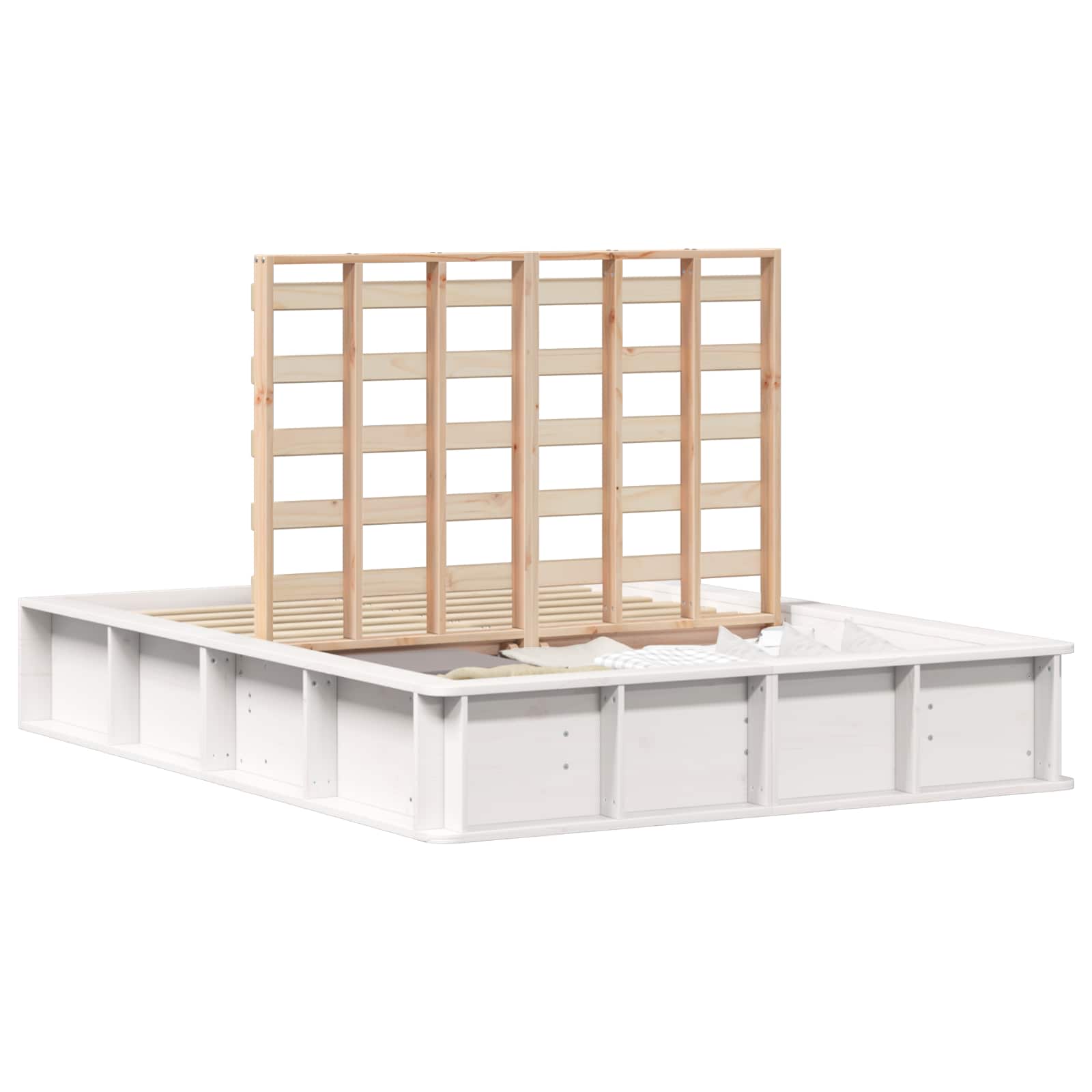 vidaXL Ramka łóżka Biały 120 x 190 cm Lite drewno sosnowe