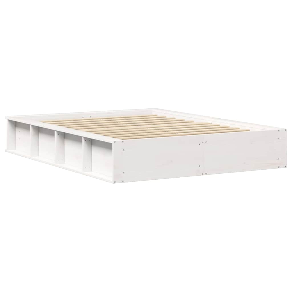 vidaXL Ramka łóżka Biały 120 x 190 cm Lite drewno sosnowe