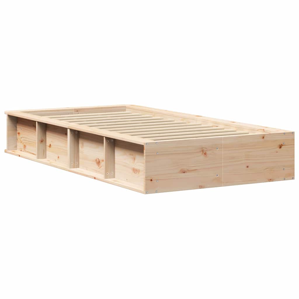 vidaXL Ramka łóżka Brązowy 100 x 200 cm Lite drewno sosnowe