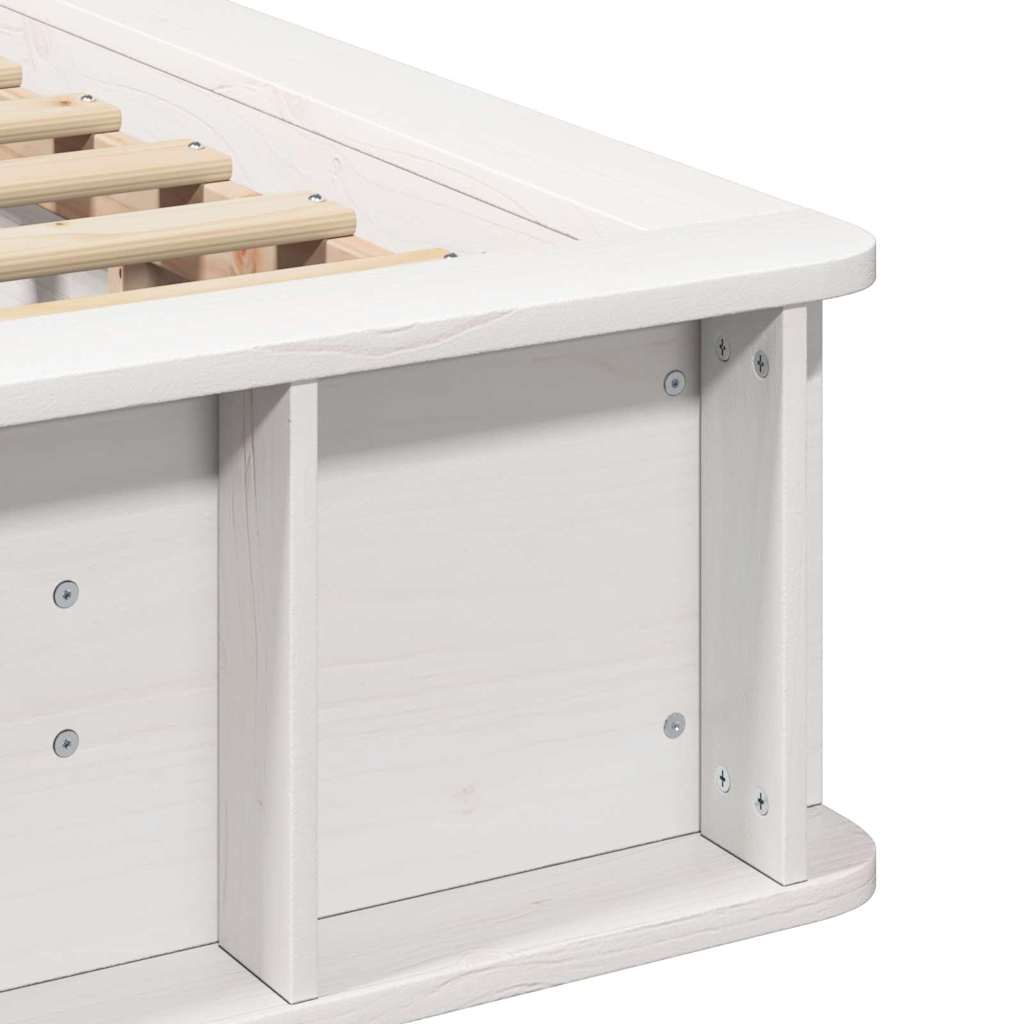 vidaXL Ramka łóżka Biały 100 x 200 cm Lite drewno sosnowe