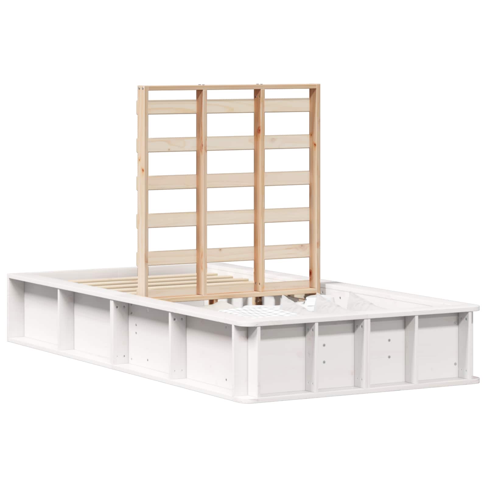 vidaXL Ramka łóżka Biały 100 x 200 cm Lite drewno sosnowe