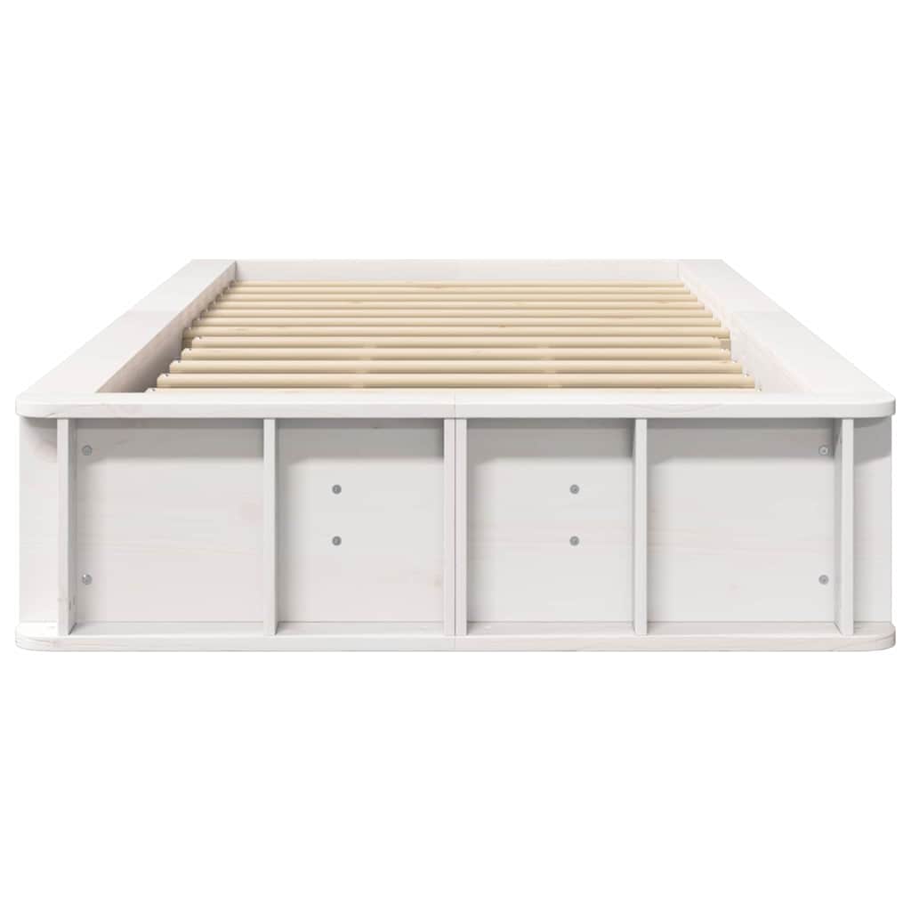 vidaXL Ramka łóżka Biały 100 x 200 cm Lite drewno sosnowe