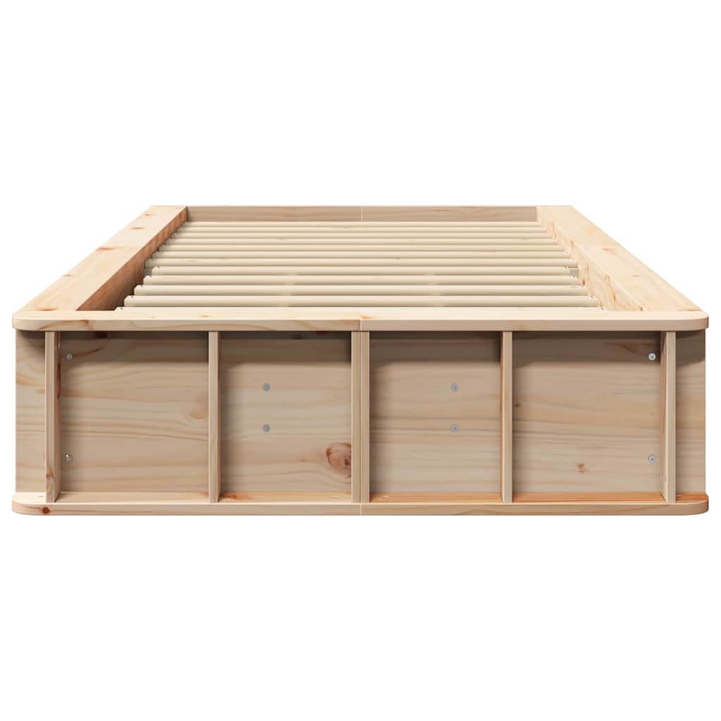 vidaXL Ramka łóżka Brązowy 90 x 200 cm Lite drewno sosnowe