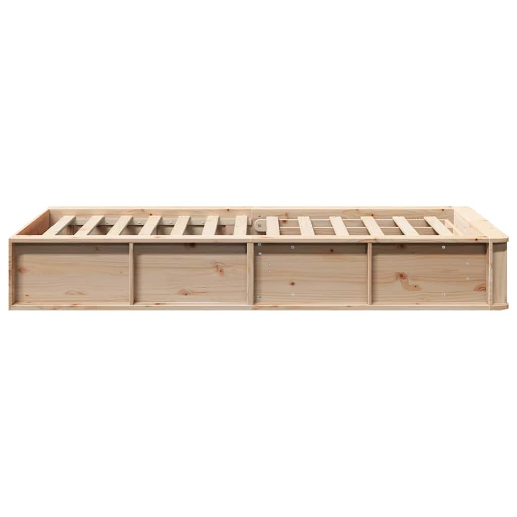 vidaXL Ramka łóżka Brązowy 90 x 200 cm Lite drewno sosnowe