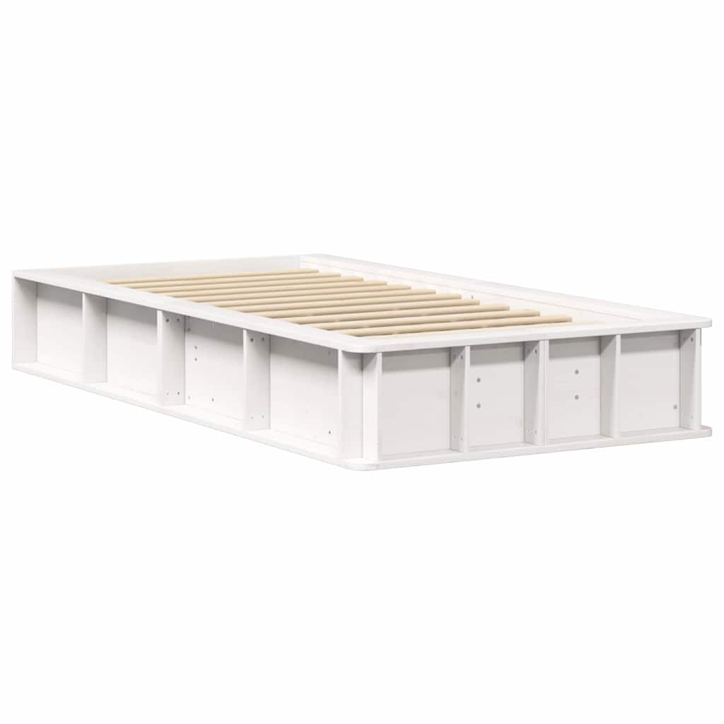 vidaXL Ramka łóżka Biały 90 x 200 cm Lite drewno sosnowe