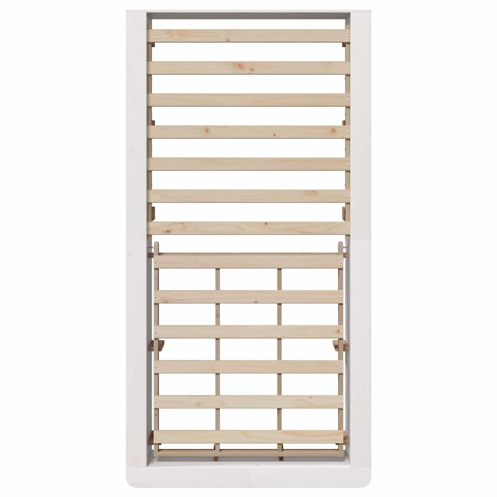 vidaXL Ramka łóżka Biały 90 x 200 cm Lite drewno sosnowe