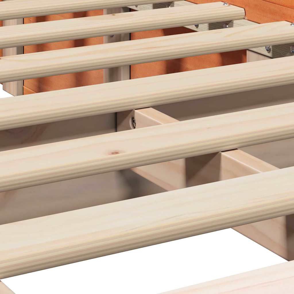 vidaXL Ramka łóżka Woskowy Brąz 90 x 200 cm Lite drewno sosnowe