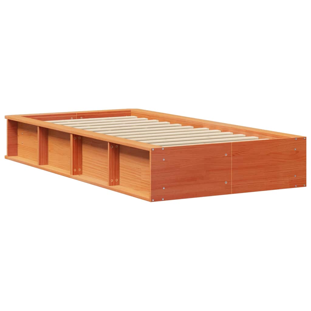 vidaXL Ramka łóżka Woskowy Brąz 90 x 200 cm Lite drewno sosnowe