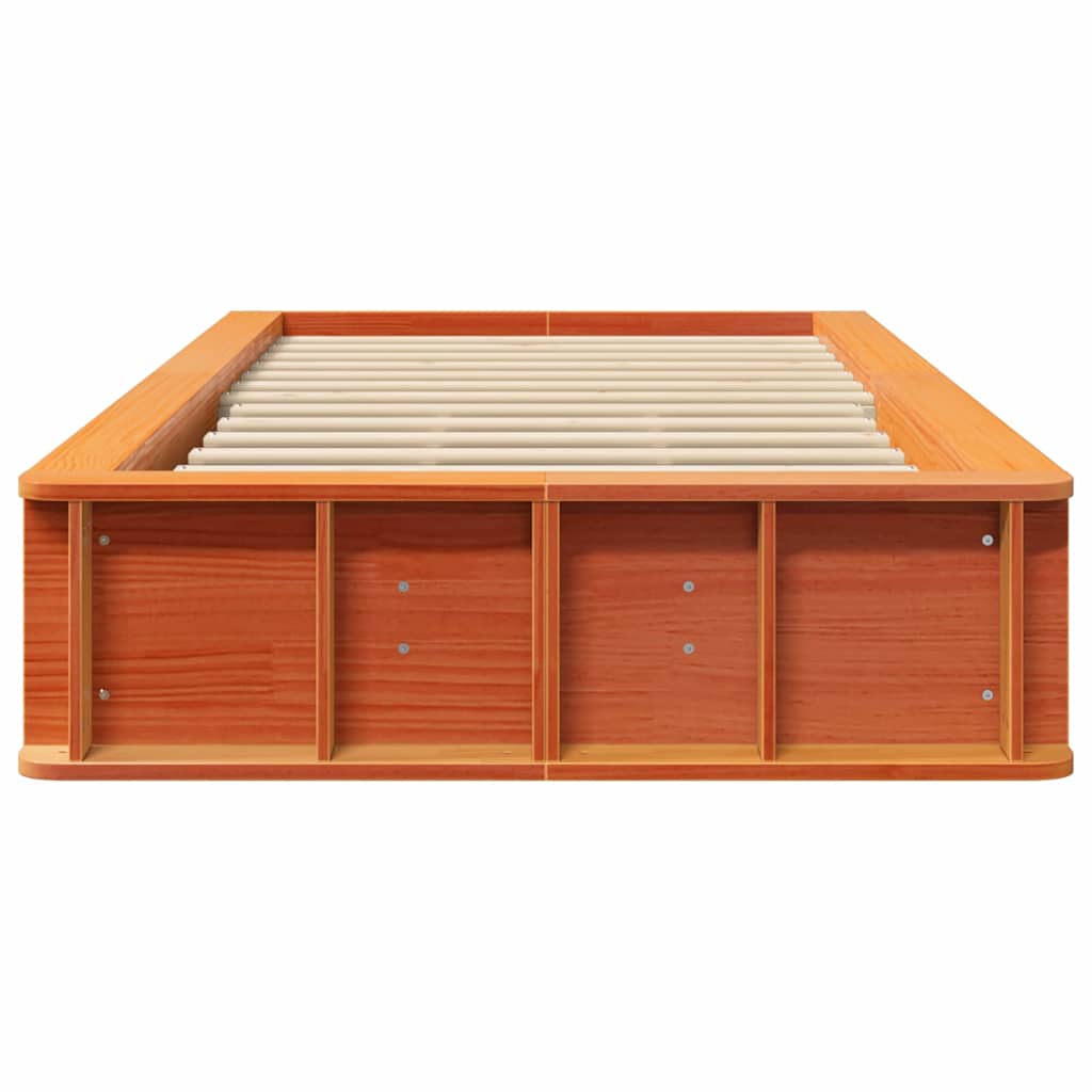 vidaXL Ramka łóżka Woskowy Brąz 90 x 200 cm Lite drewno sosnowe