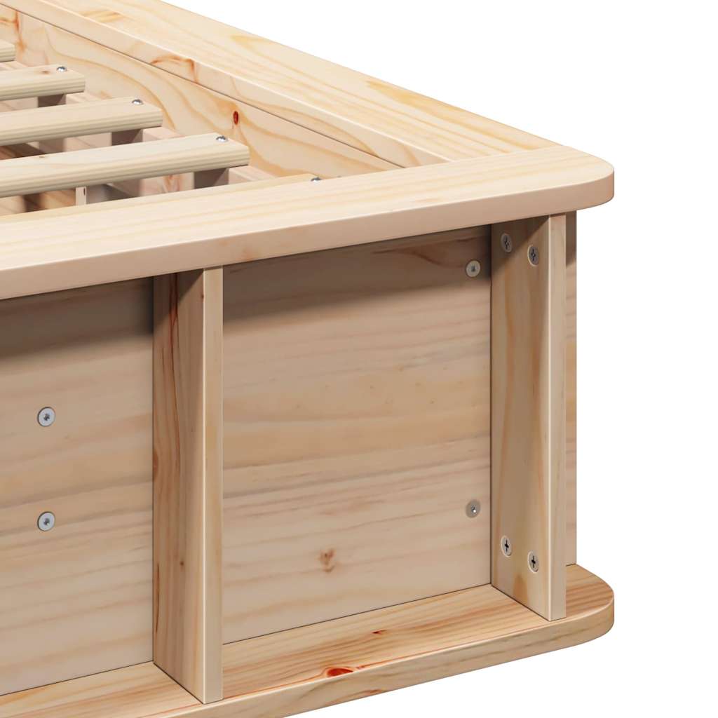 vidaXL Ramka łóżka Brązowy 80 x 200 cm Lite drewno sosnowe