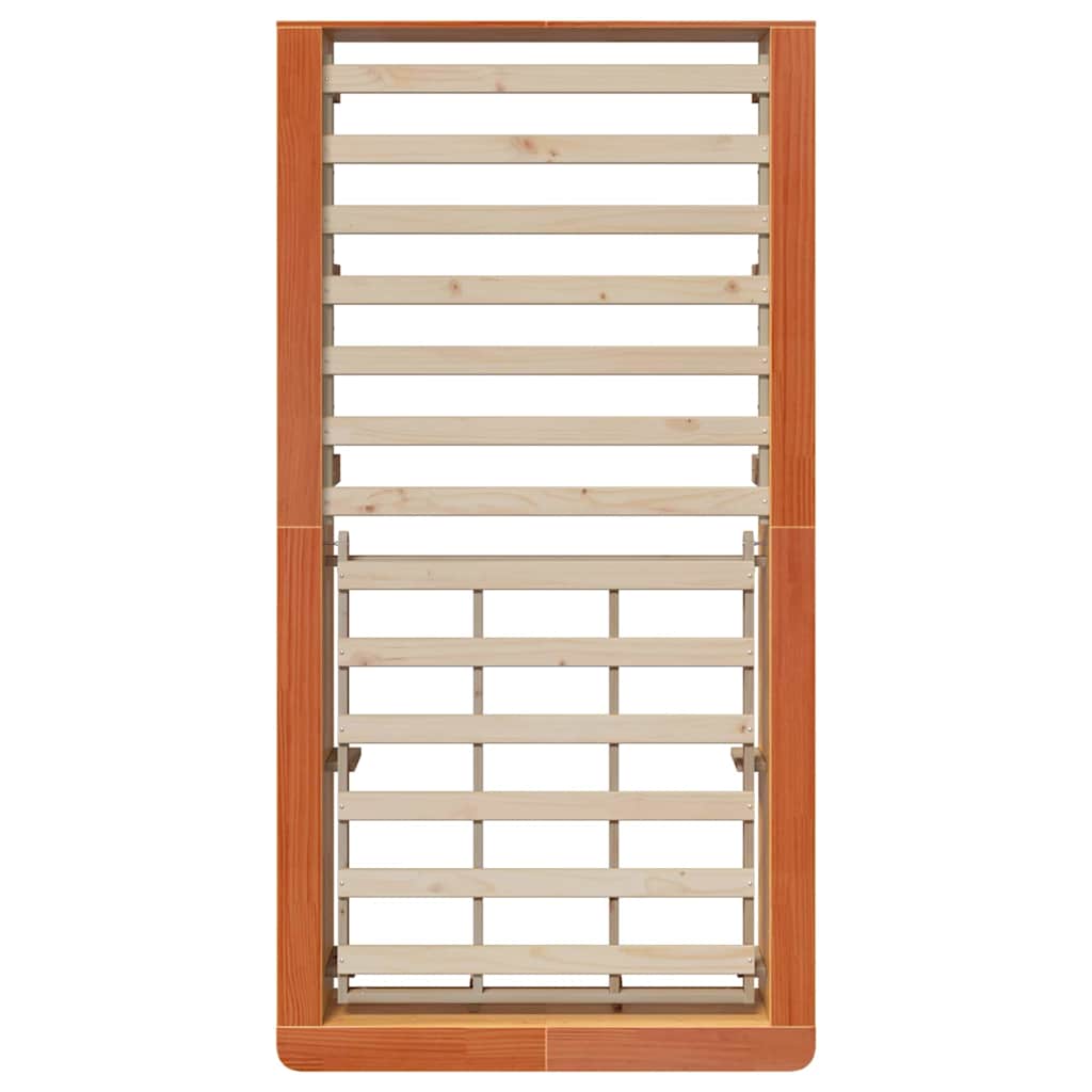 vidaXL Ramka łóżka Woskowy Brąz 80 x 200 cm Lite drewno sosnowe