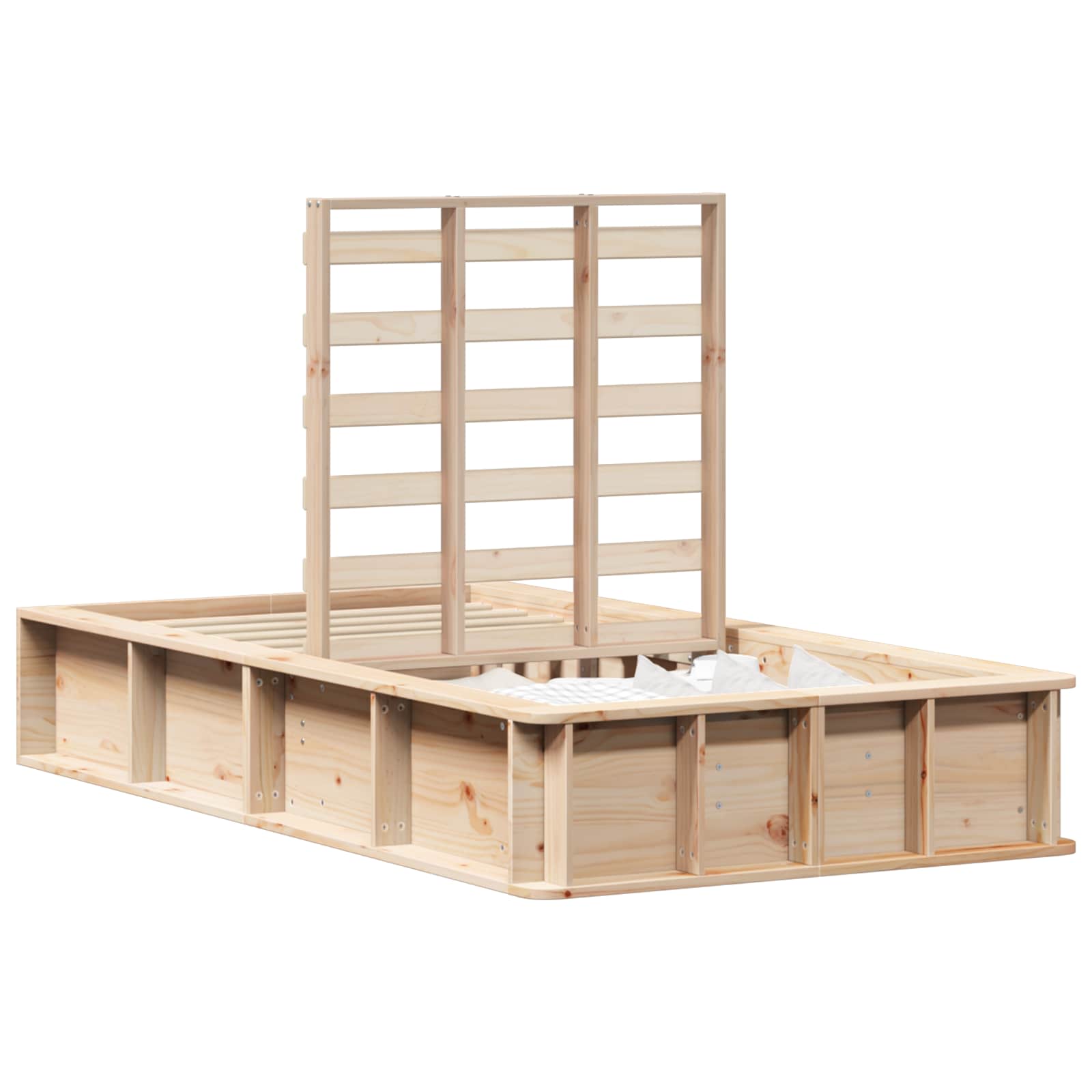 vidaXL Ramka łóżka Brązowy 90 x 190 cm Lite drewno sosnowe
