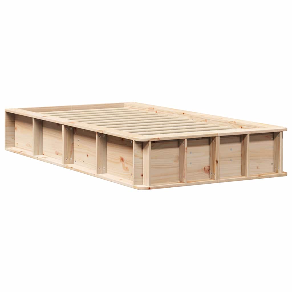 vidaXL Ramka łóżka Brązowy 90 x 190 cm Lite drewno sosnowe