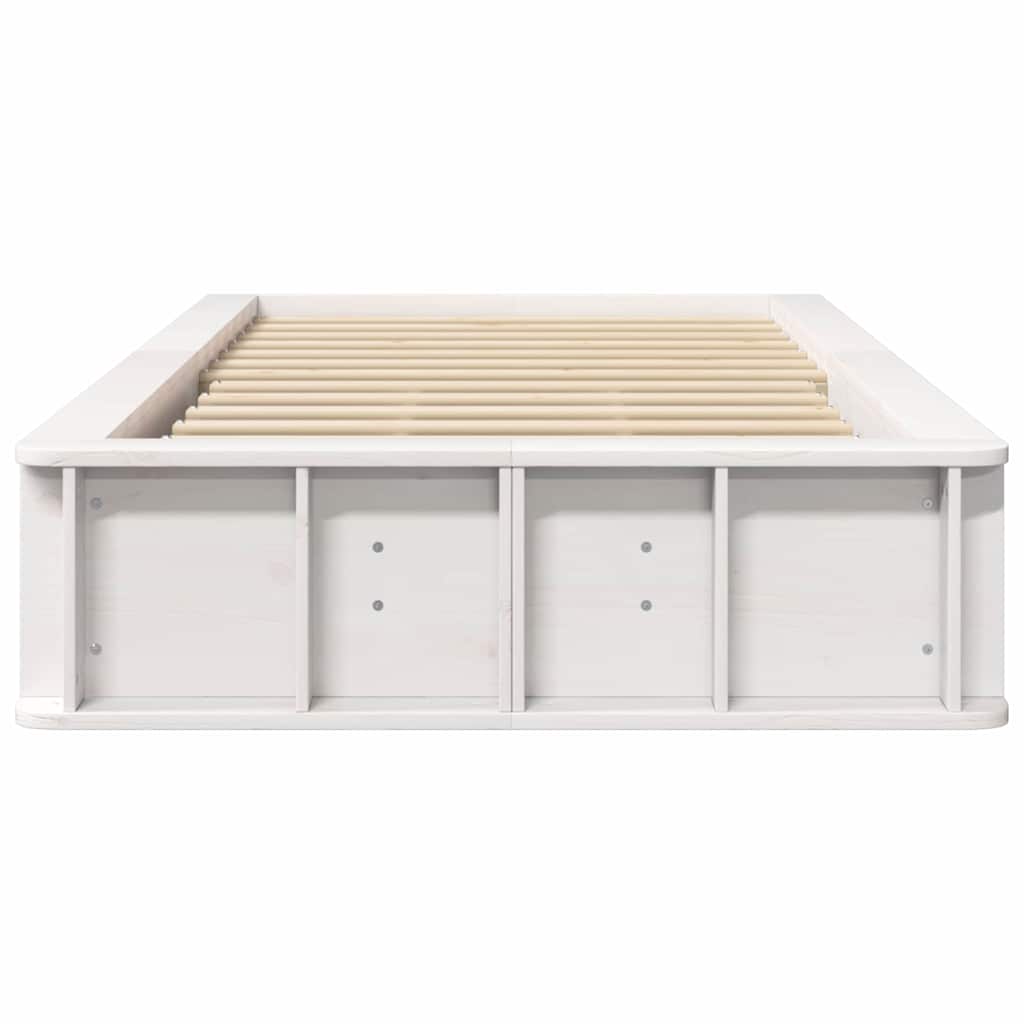 vidaXL Ramka łóżka Biały 90 x 190 cm Lite drewno sosnowe